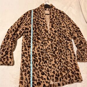 Leopard Print Faux Fur Coat
